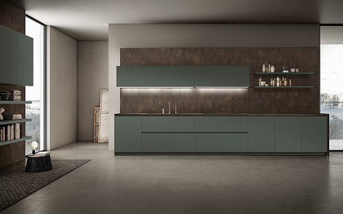 Зеленая кухня премиум Aster cucine Atelier 4