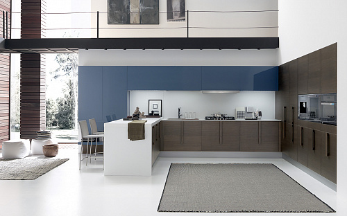 Синяя кухня в стиле модерн Febal Cherry 3