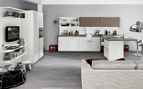 Белая кухня в стиле модерн Spagnol Cucine Vivere Italia 10