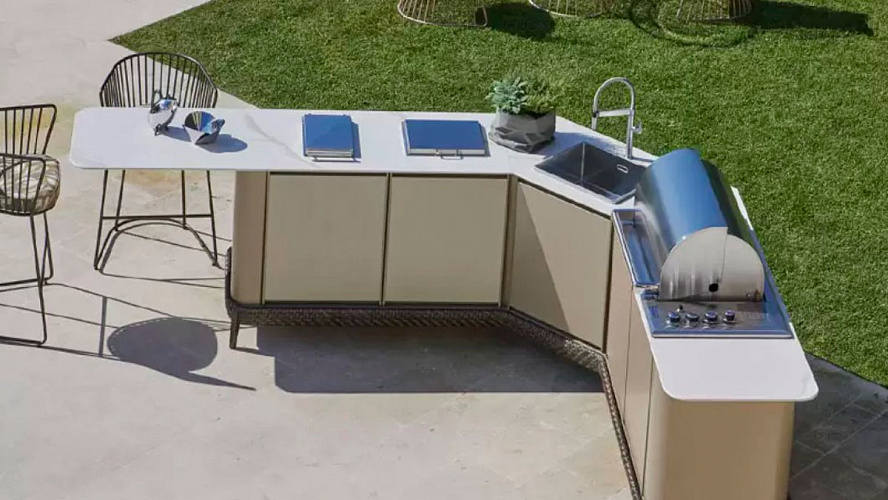 DFN «Curved Outdoor Kitchen Corner Composition»