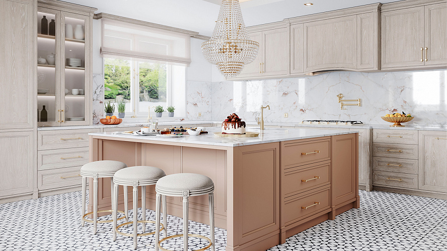 Розовая кухня Amclassic Directoire 5