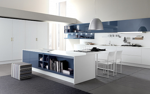 Синяя кухня в стиле модерн Febal City 4