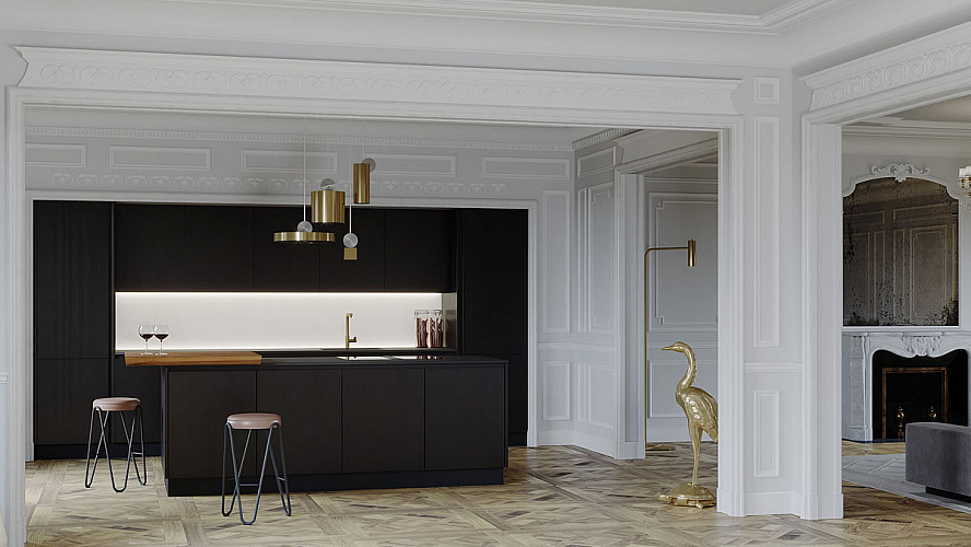 Aurora cucine «Essence Pennellato Nero Effetto Metallico»