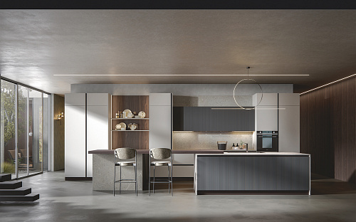 Бежевая кухня недорого Home Cucine Palu