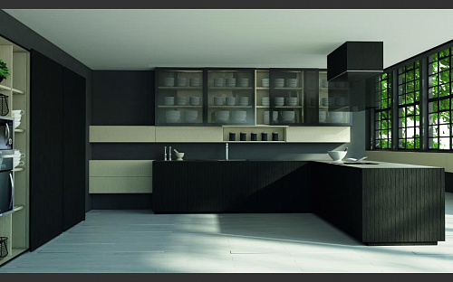 Кухня в стиле модерн черная Grattarola R02