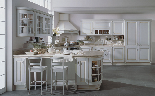 Белая кухня в стиле кантри Torchetti Cucine Antico Casale